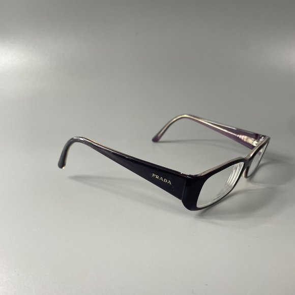 Prada Eyeglasses VPR ZXN 101 Dark Purple Rectangular Frame Italy - Picture 8 of 13